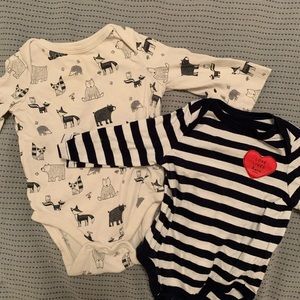 Bundle: 2 Baby Gap Long Sleeve Onesies
